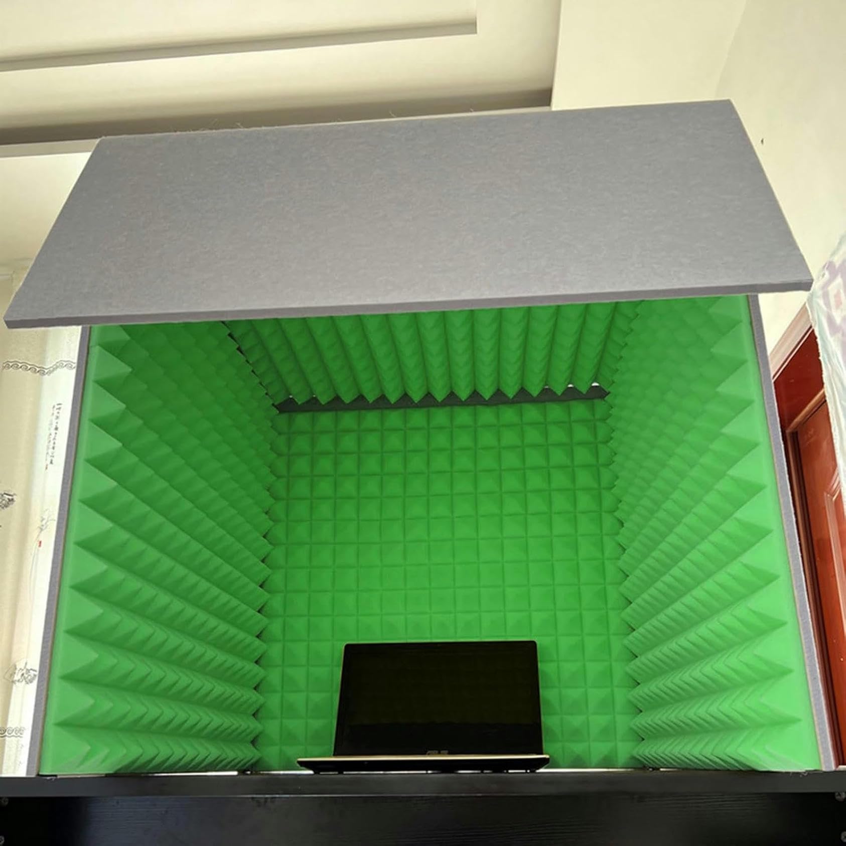 Studio nagrań, Przenośna kabina nagraniowa, kostka piankowa do mikrofonu, nagrywanie studyjne, pomieszczenie izolacji dźwięku, studia muzycznego, sypialnia, dom(Green)