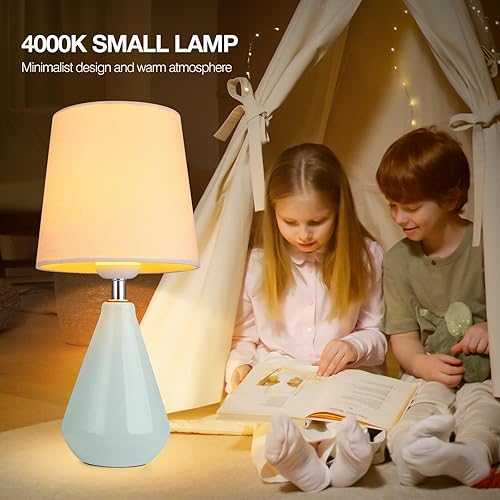 Miniatura 5 de AIDENOEY Lámpara pequeña de mesita de noche para dormitorio, lámpara de escritorio de lectura con control táctil regulable de 3 vías, lámpara de