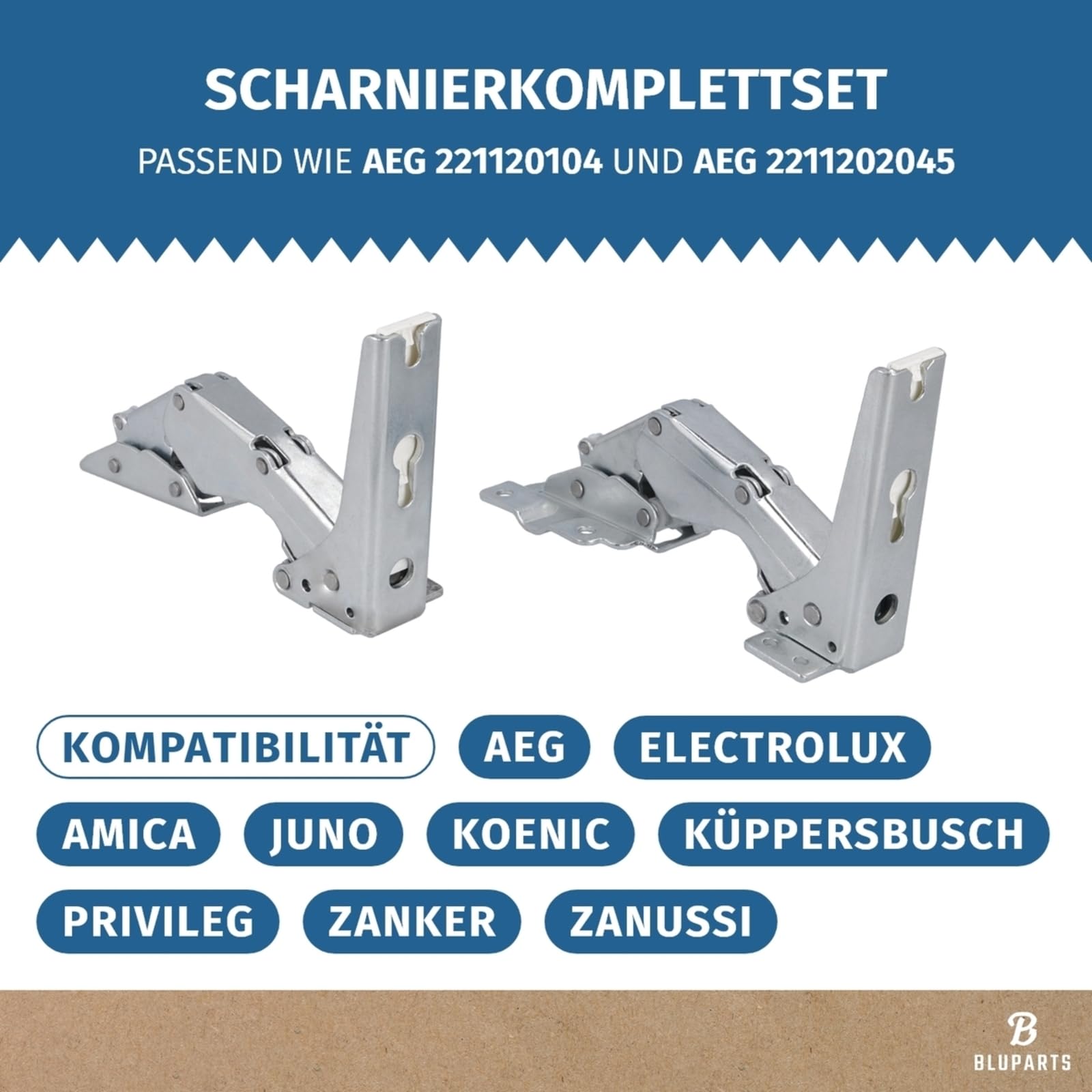 LUTH Premium Profi Parts Türscharnier Set Oben unten kompatibel mit AEG 4055504197 2211202045 in Kühlschrank