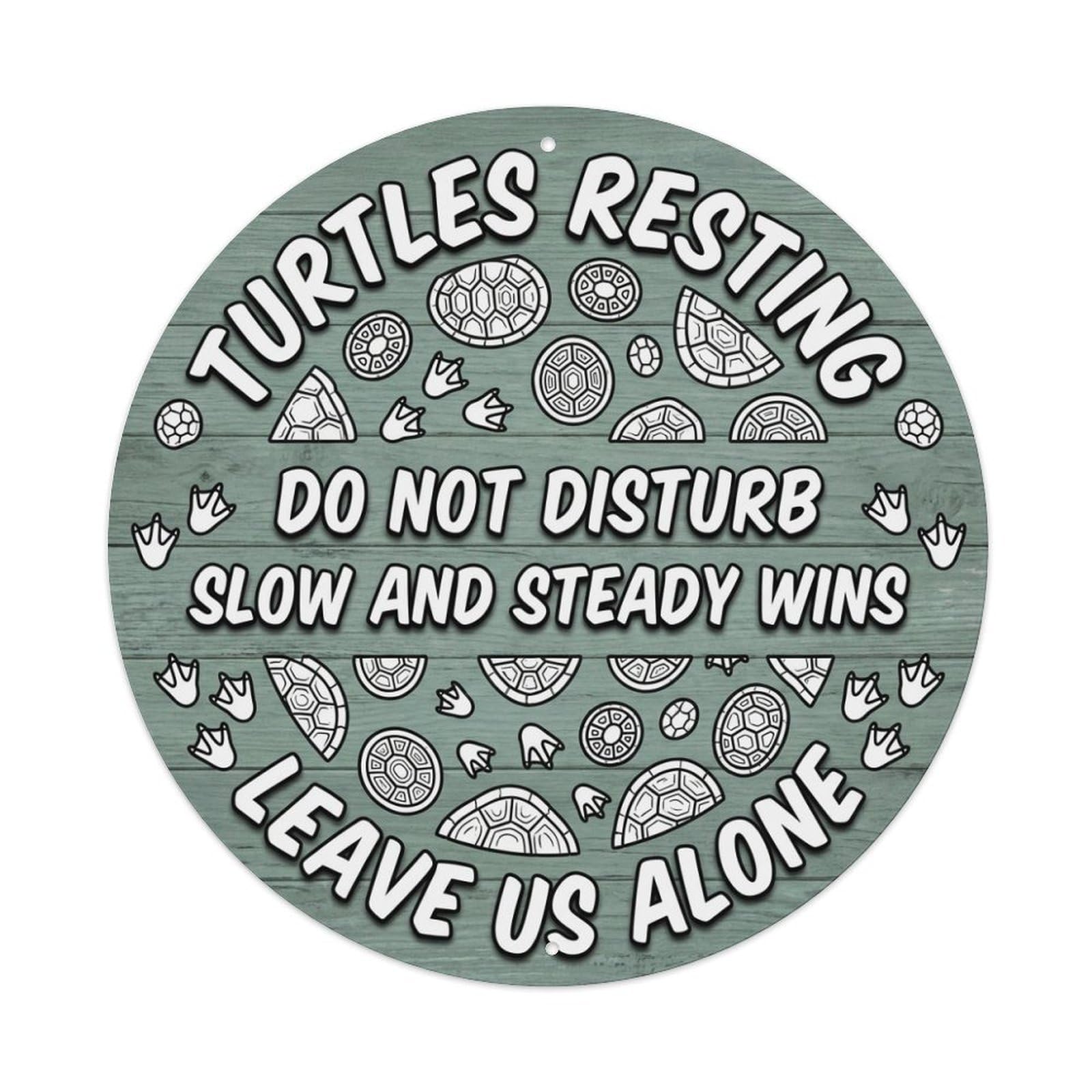 Slow Turtles Resting Animal Warning Shell Edge Metal Tin Sign