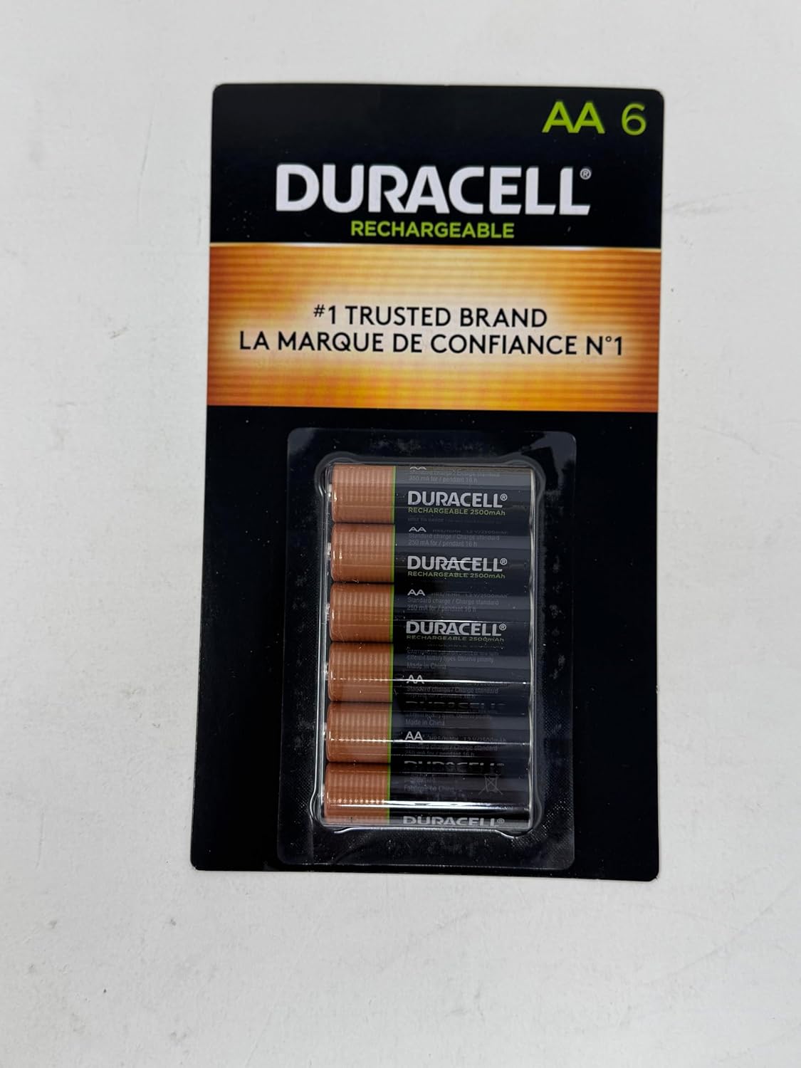 Duracell Rechargeable AA 2500Mah Premium Cells Batteries, 6pcs
