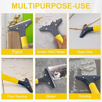 KeFanta Scraper Tool, 4 Wide Heavy Duty Floor Scraper, 45.7 Long Handle