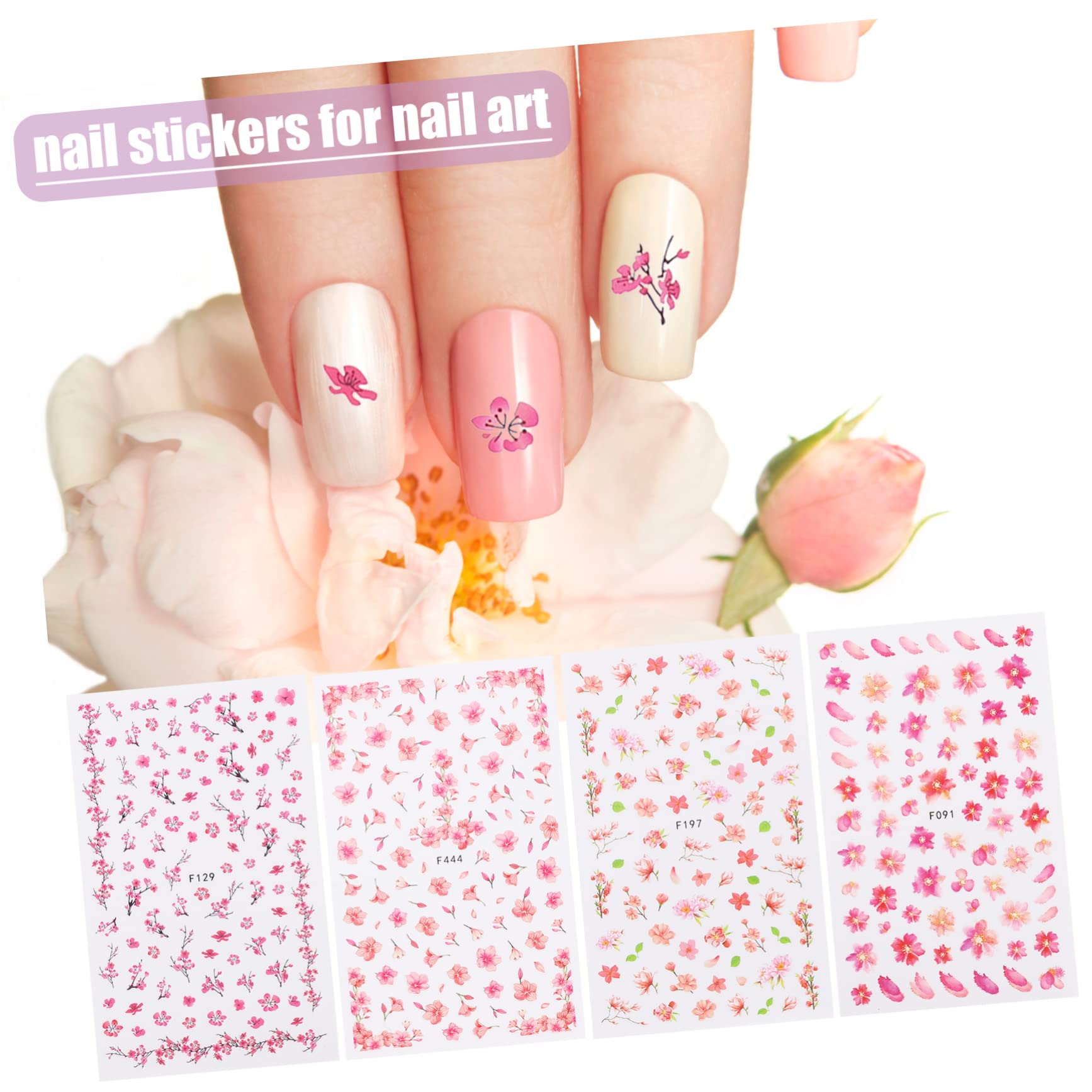40 Fogli Adesivi Per Unghie Floreali Se Stesso- Arte Decalcomanie Per Unghie Floreali Per Nail Art Kit Per Unghie Applicazione Per Unghie 3d Fiore Di Pesco Etichetta Cursore