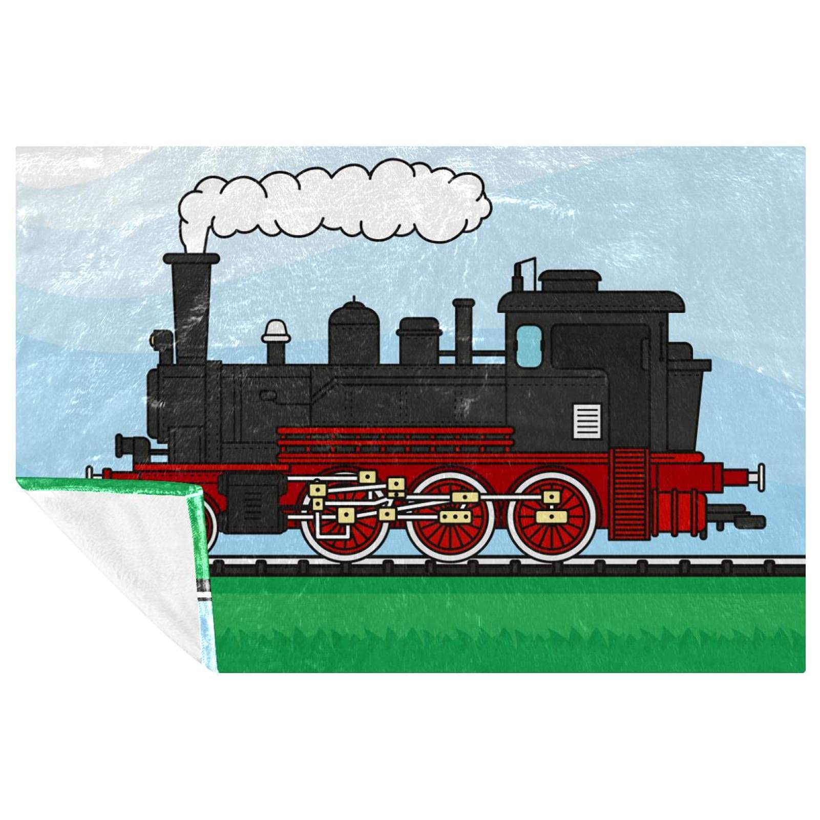 Couverture locomotive douce pour pique-nique, plage et canapé cosy