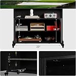 Planimetry Roulement TV Support avec support pour téléviseurs 32-75 pouces, réglable en hauteur TV Stand avec roues verrouillables, Centre de divertissement de Cabinet Fluted avec sortie d'alimentation & Stockage, noir