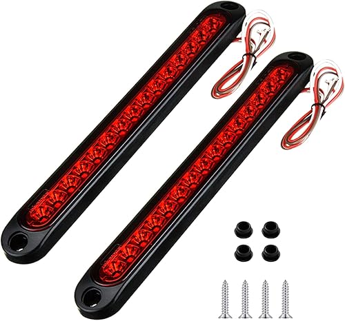 Luz trasera de freno de remolque de 15 LED, luces traseras de barra LED, tira de freno impermeable, tira de freno, luz roja para barcos marinos,