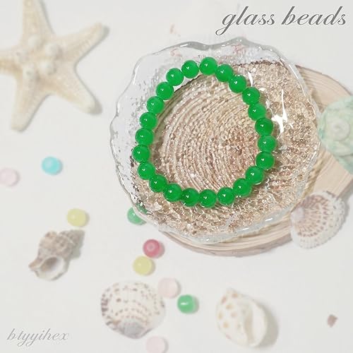 Miniatura 5 de 1400 cuentas de vidrio para la fabricación de joyas, 28 colores de cuentas de piedras preciosas de cristal de 0.315 pulgadas (0.315 in), kit de