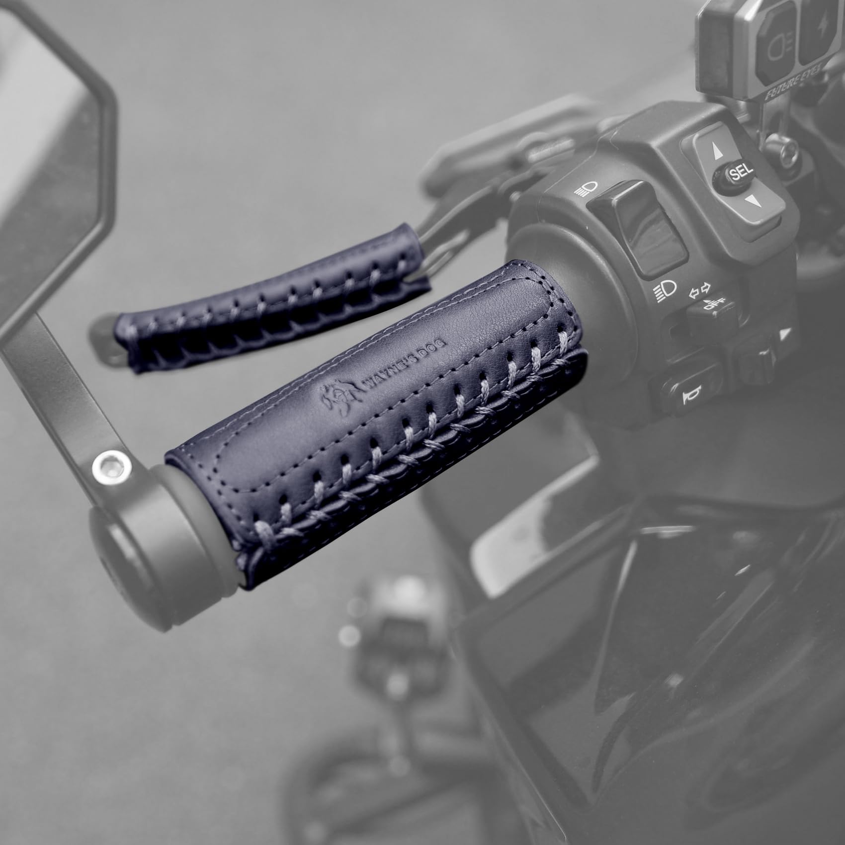 Copri manubrio in pelle per moto, senza frange, per moto HD