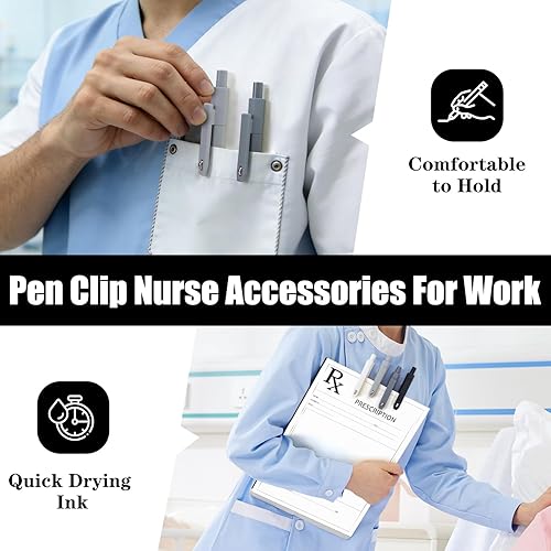 Miniatura 7 de Bolígrafos de gel negros, 8 bolígrafos de tinta negra de punta fina para escribir diario, suministros escolares de oficina estéticos, regalos para