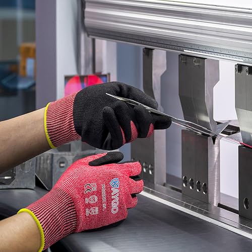 Miniatura 4 de KAYGO Guantes resistentes al corte con revestimiento de nitrilo micro acabado,Nivel de corte ANSI A4,KG22NB