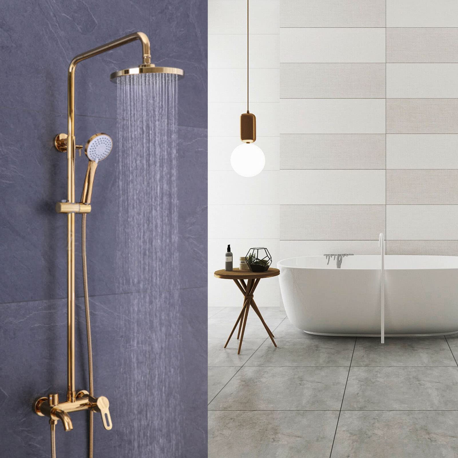 Robinet de douche de baignoire mural anti-calcaire avec kit complet