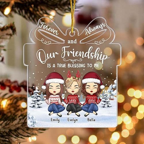 Miniatura 2 de Pawfect House Our Friendship is A True Blessing to Me, adornos de Navidad personalizados 2023, regalos de amistad para mejores amigas, Navidad,