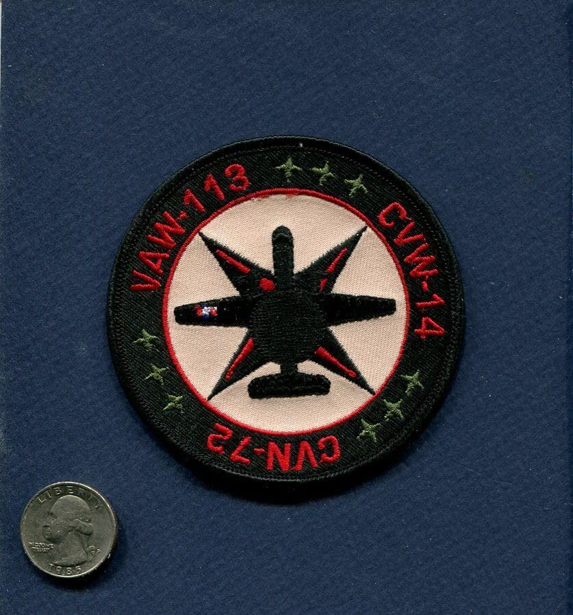 Vaw-113 Black Eagles Cvn-72 Cvw-14 E-2C E-2 Hawkeye United States Navy Squadron Patch Blk