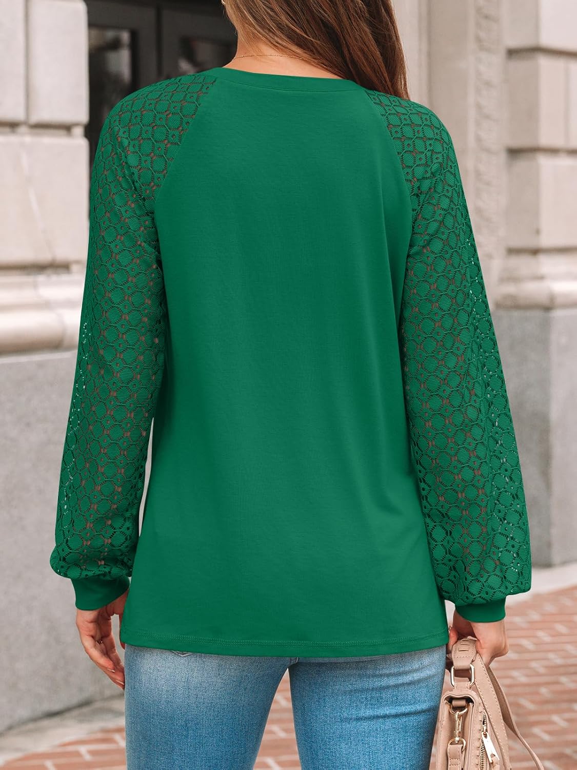 AUTOMET Womens Long Sleeve Shirts Pleated Lace Tops Fall Fashion Outfits Business Casual Blouses - Image 4