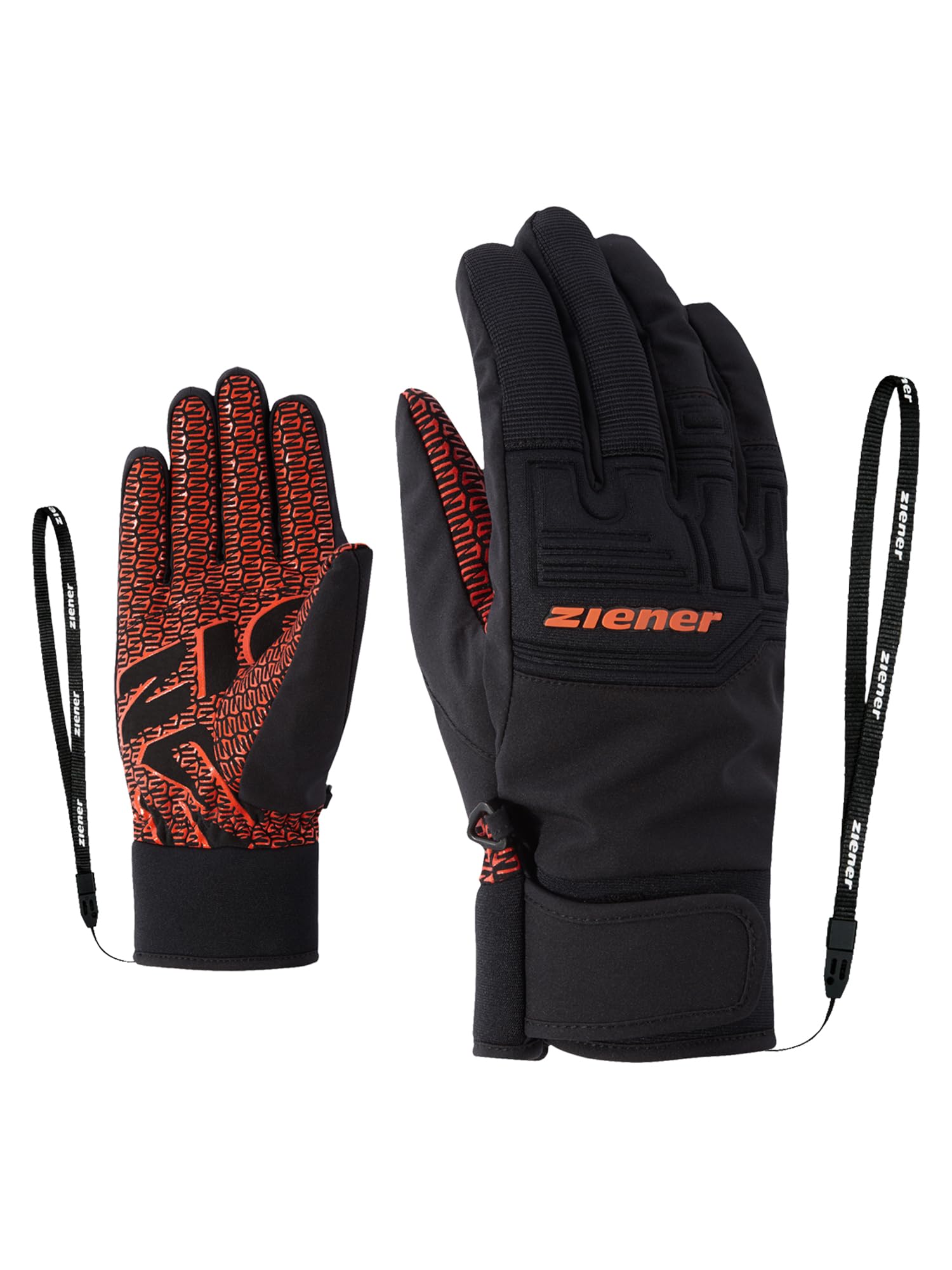 Ziener GARIM AS Adult Ski Gloves/Winter Sports Waterproof Breathable Orange Spice, 7.5