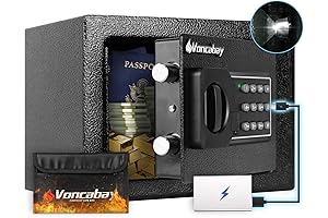 Voncabay Money Safe Box: Secure Your Valuables with Sensor Light and Mute Function