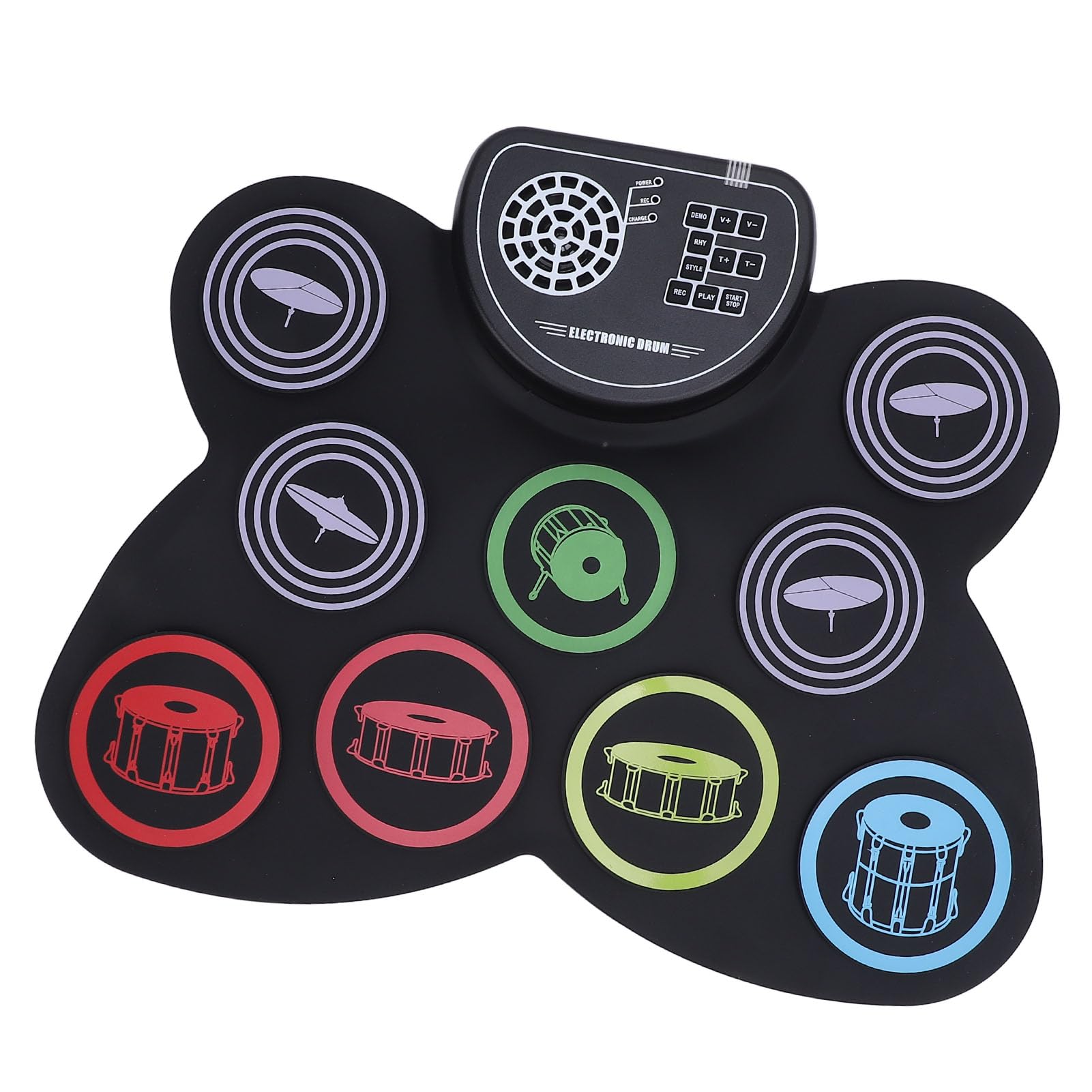 Kit di Tamburi per Tamburi per Tamburi Elettronici 9 Pad con Jack per Cuffie in Ingresso Mp3 Bluetooth e Registrazione per Principianti per Adulti Bambini