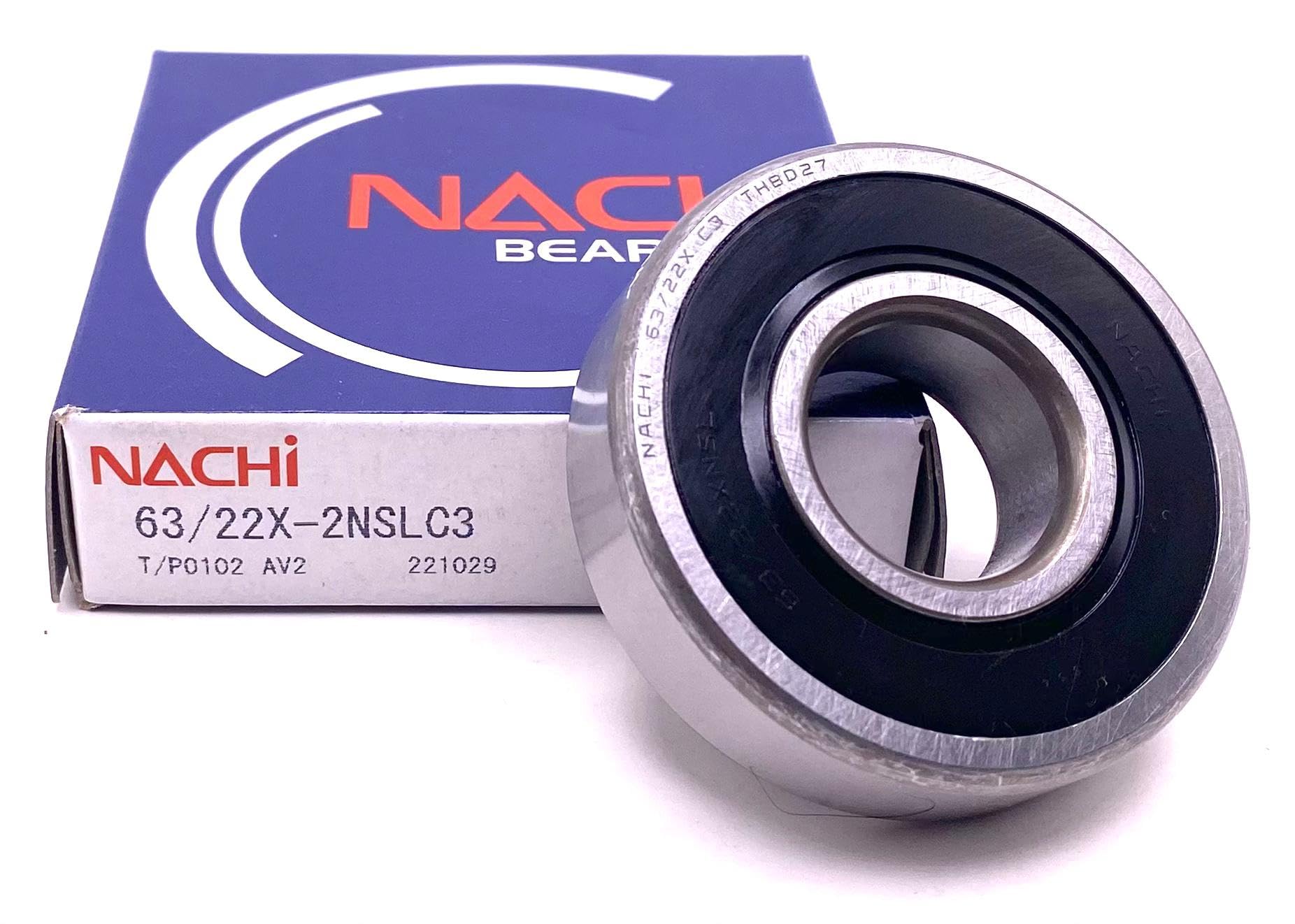 NACHI 63/22 X-2NSL C3 Ball Bearing, Rubber Sealed 63/22-2RS 63