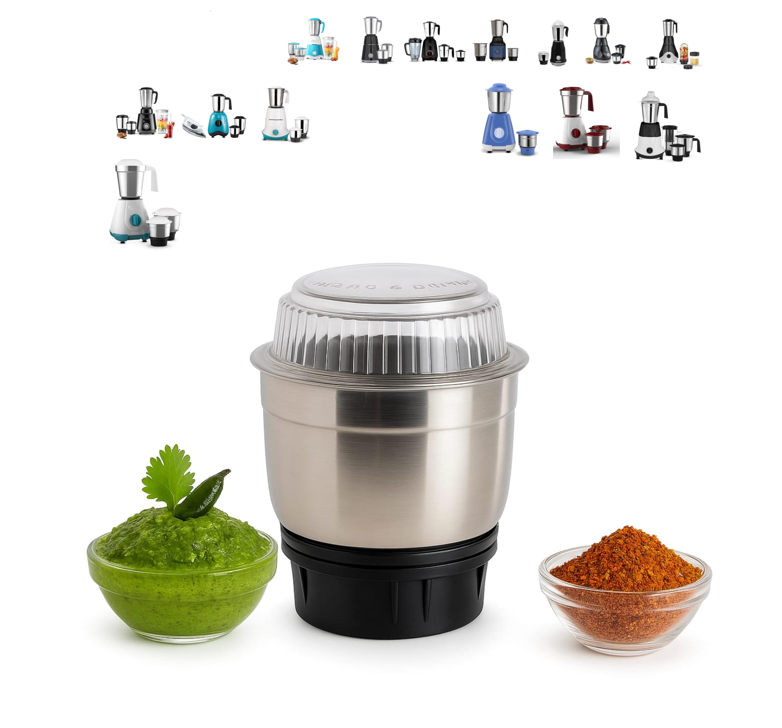 Mixer Grinder Chutney jar 400ml suitable for all mixer grinder with 4 Teeth lock "Universal 400ml Mixer Grinder Chutney Jar – Compatible with Bajaj, Preethi, Prestige, Sumeet, Orient & More"-picture-22