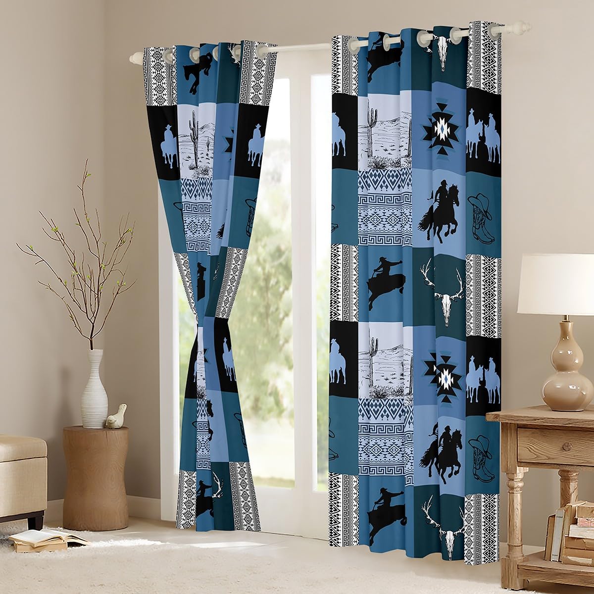 ワイルド Amazon.com: Feelyou Wild West Cowboy Curtains for Bedroom Living