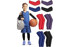 Youth Leg Sleeves: 8-Pack Long Compression Sleeves for Enhanced Performance and Support