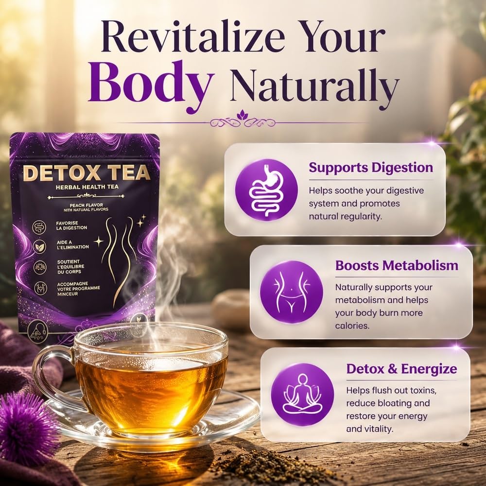 Tè disintossicante biologico naturale, delicato comfort digestivo | Bustine di tè purificante alle erbe(3pcs)
