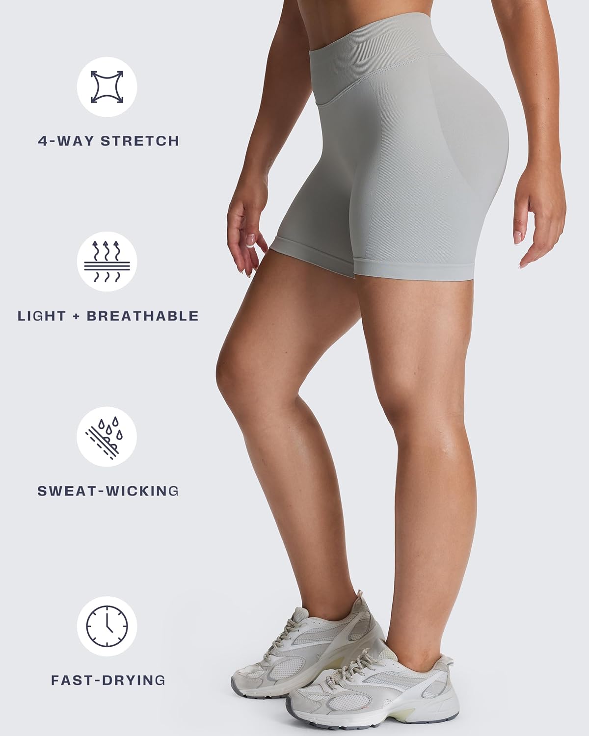 Aoxjox Seamless Biker Shorts for Women Impact Hidden Scrunch Low Waisted Athletic Yoga Short 3.5"/4.5"/5"/6" - Image 5