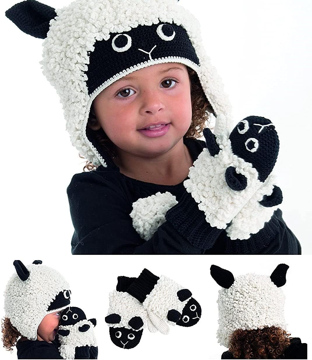 DMC Sheep Hat & Matching Mittens Crochet Pattern, 30x21x0.5 cm, Multicoloured