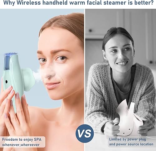Miniatura 4 de Vaporizador facial y spa de ojos 2 en 1. Mini vaporizador facial profesional portátil para limpieza profunda facial, el vapor iónico de mano de Dama