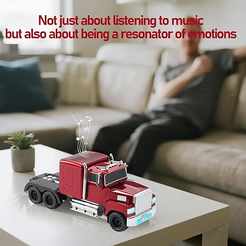 Miniatura 4 de Altavoz Bluetooth retro para camión, modelo de automóvil vintage con ruedas móviles, estéreo HD, TWS, luces LED, radio FM, reproducción USBTFAUX,