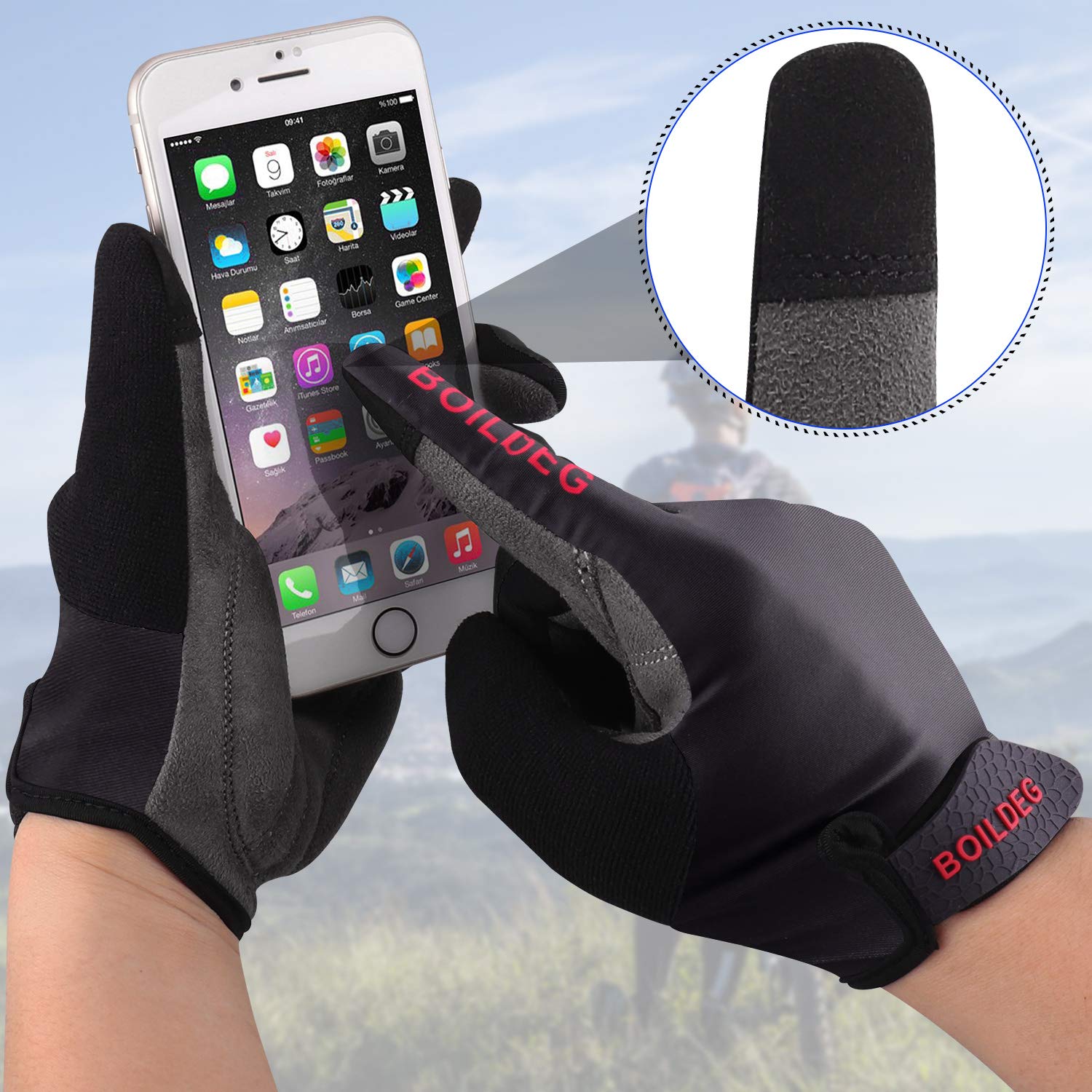 Gants de Cyclisme sans Doigts Antidérapant Absorption des Chocs Homme Femme