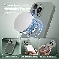 Vista 2 de Funda magnética para iPhone 15 Pro, compatible con MagSafe, [protección completa de la cámara][protector de pantalla] funda protectora de silicona a