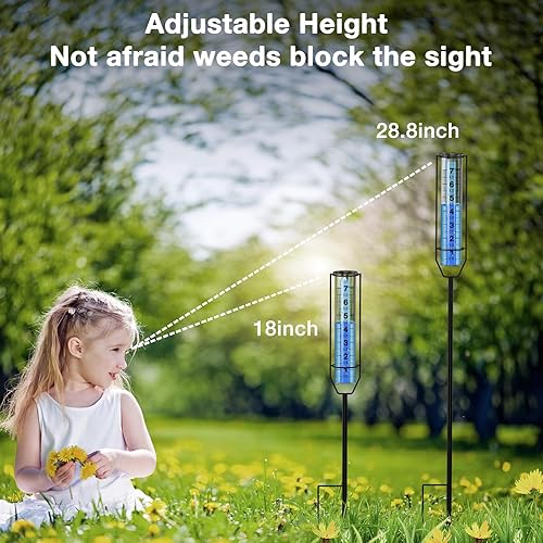 Miniatura 6 de BoArt Medidor de lluvia, 7 pulgadas, a prueba de congelación, de plástico transparente grueso, para exteriores, números claros grandes y herramienta