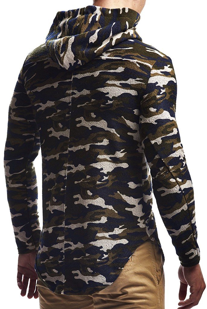 Leif Nelson Herren Kapuzenpullover Slim Fit Baumwolle-Anteil Basic weißer Männer Hoodie Kapuzenshirt Pulli Langarm Jungen schwarzer Pullover-Shirt mit Kapuze LN6300