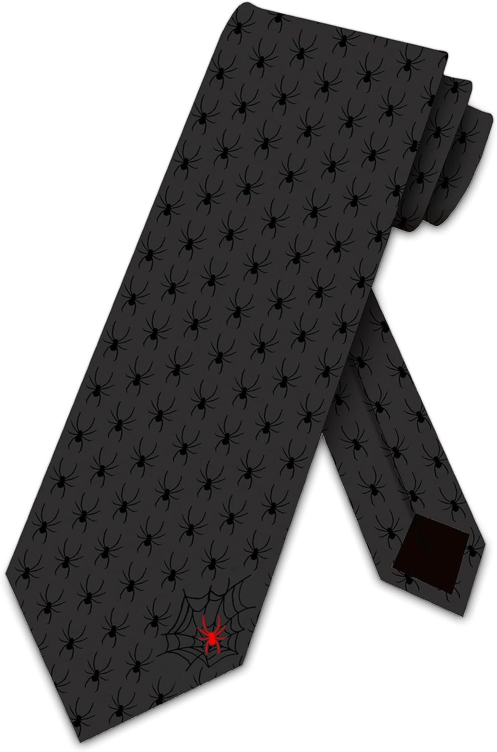 Three Rooker Spider Ties Mens Conservative Minmal Halloween Necktie Holiday Tie for Men