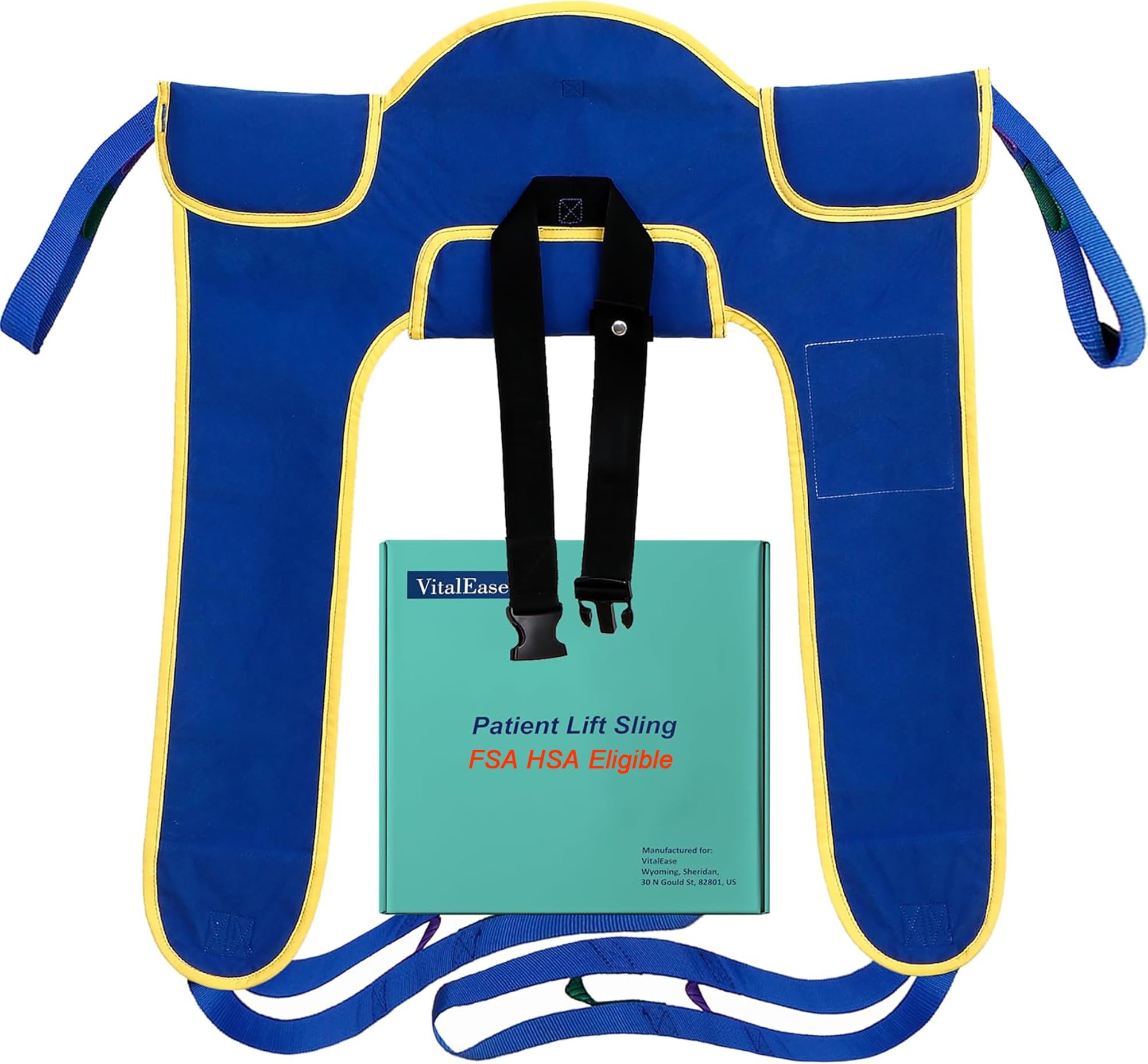 Padded Toileting Lift Sling with Color-Coded Straps - Toilet Assist Device for Elderly, Post-Surgery & Bariatric Patients, 600 lb Capacity | Fits
