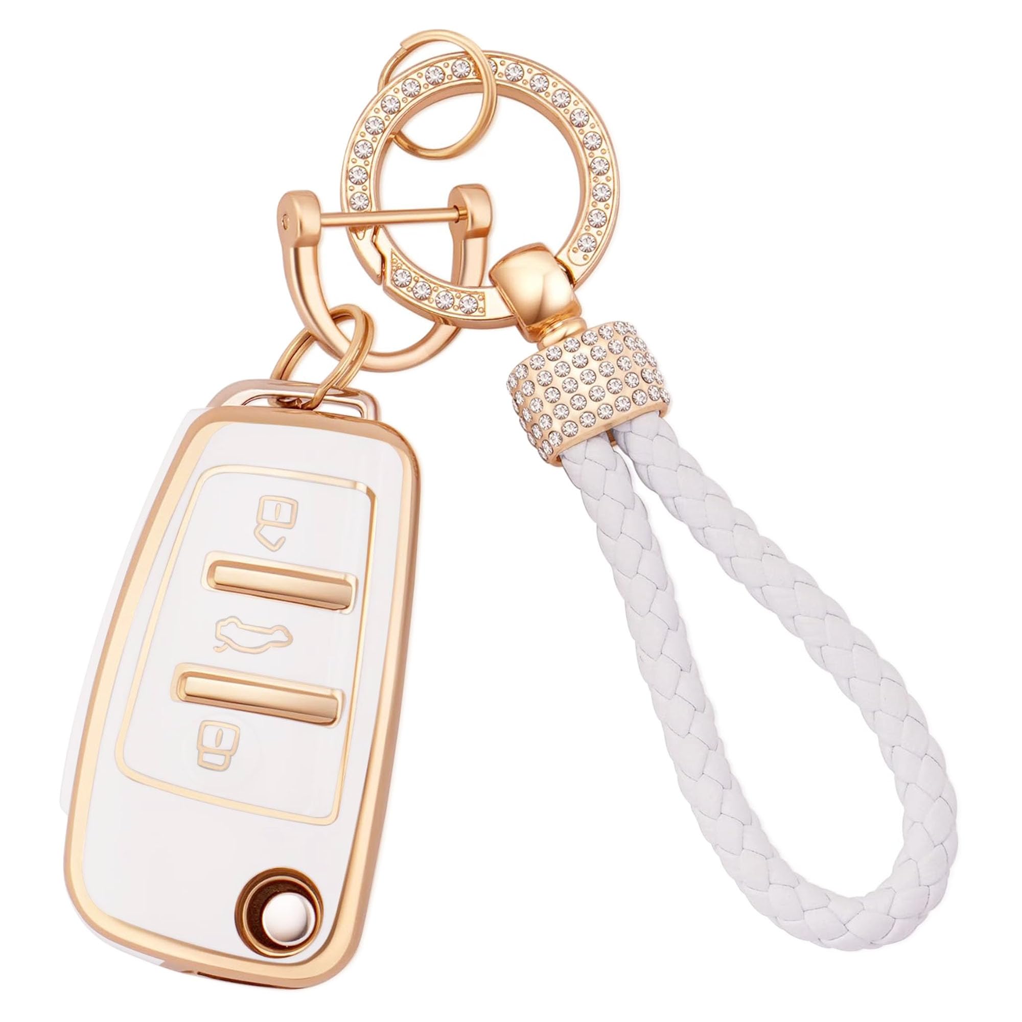 Car Key Fob Case Fit for Peugeot 107 207 307 307S 308 407 607 807 3008 5008 Citroen C2 C3 C4 C5 C6 C8 Xsara 2 Buttons Flip Folding Key Case Shell with Leather Keychain Lanyard (BP-Pgt-2F) — view 7
