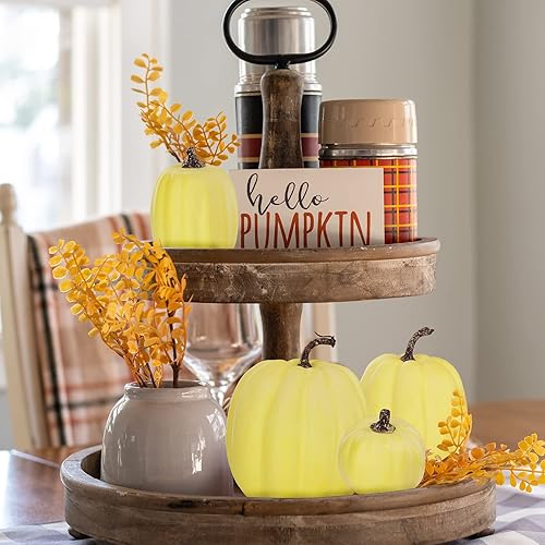 Vista 108 de Winlyn 7 calabazas artificiales verdes surtidas, calabazas de cosecha de color verde oscuro, calabazas decorativas de espuma para granja, otoño