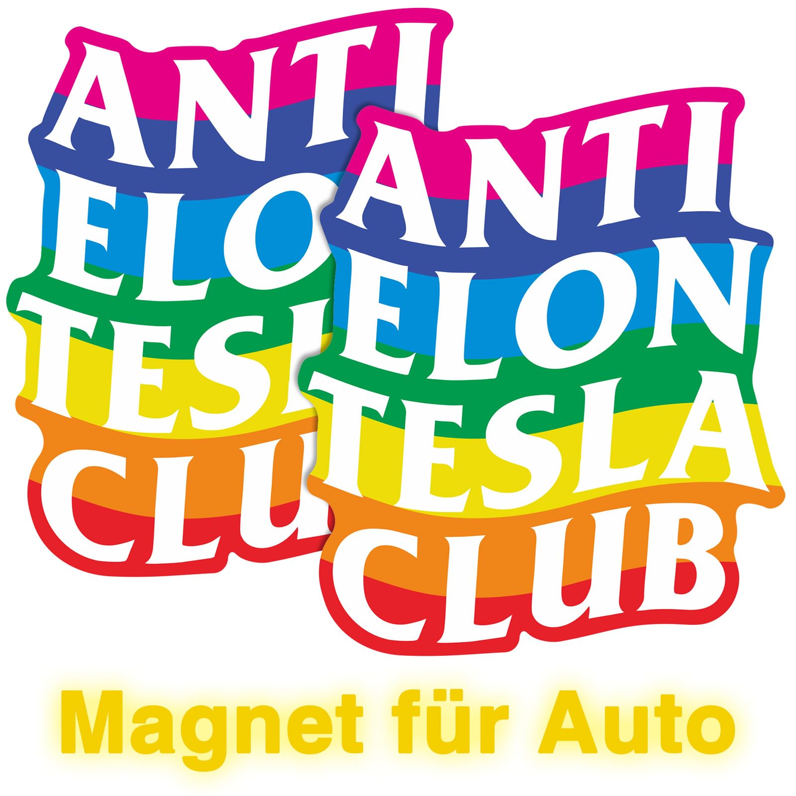 Confezione da 2 divertenti adesivi Te-SLA per auto – Anti Elon Te-SLA Club – Magnete impermeabile per paraurti, perfetto accessorio regalo divertente per proprietari di Te-SLA (colorato)