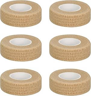 6pcs 1/2in Self Adhesive Bandage Wraps, 5 Yards Skin Color, Breathable Self-Adherent Wrap Rolls for Sports, Wrist, Ankle and Swelling