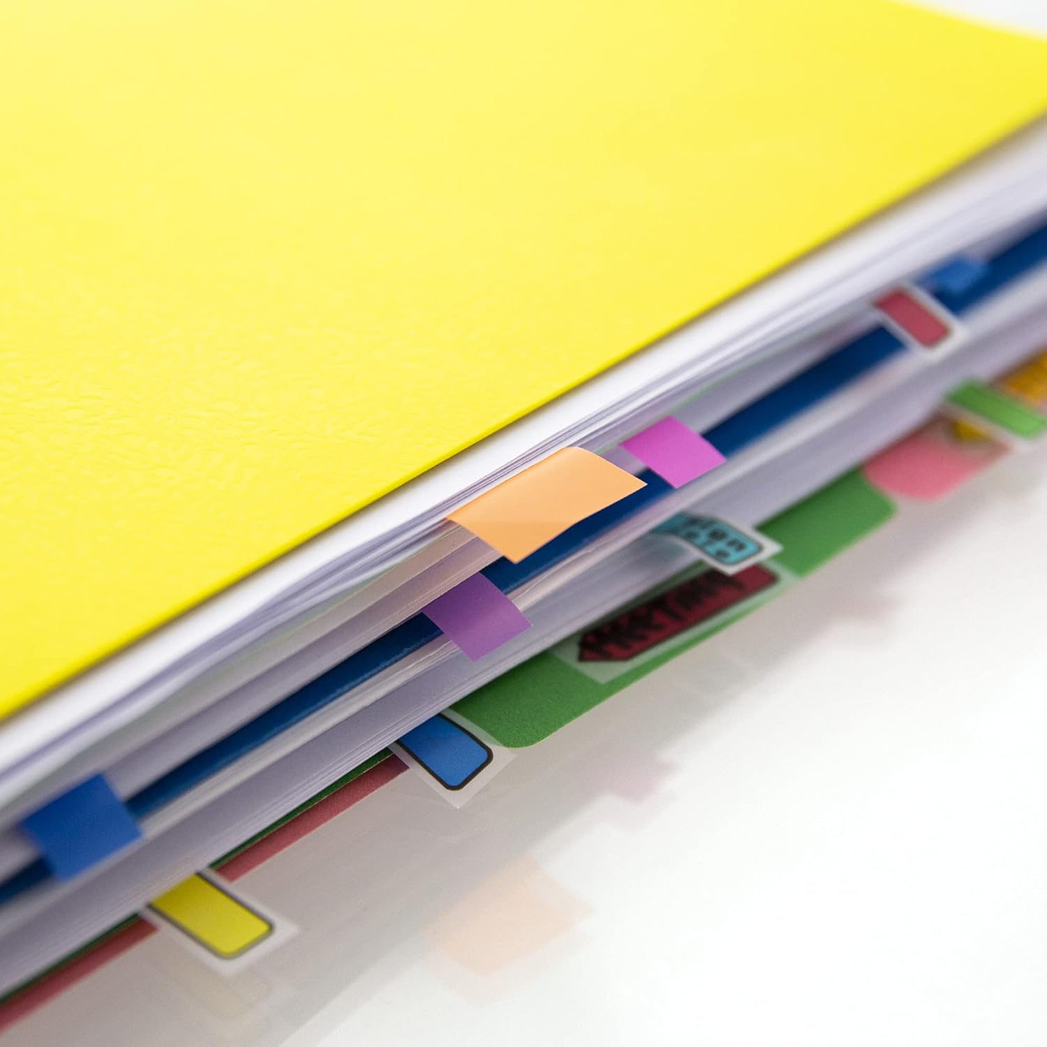 BAZIC Products Neon Page Marker Dispensers, Sticky Notes for Study Materials, Office Use, Sign Here & Neon Colored Page Markers for Books and Documents, 0.5x1.7, 100 Flags/Pack, 24-Packs