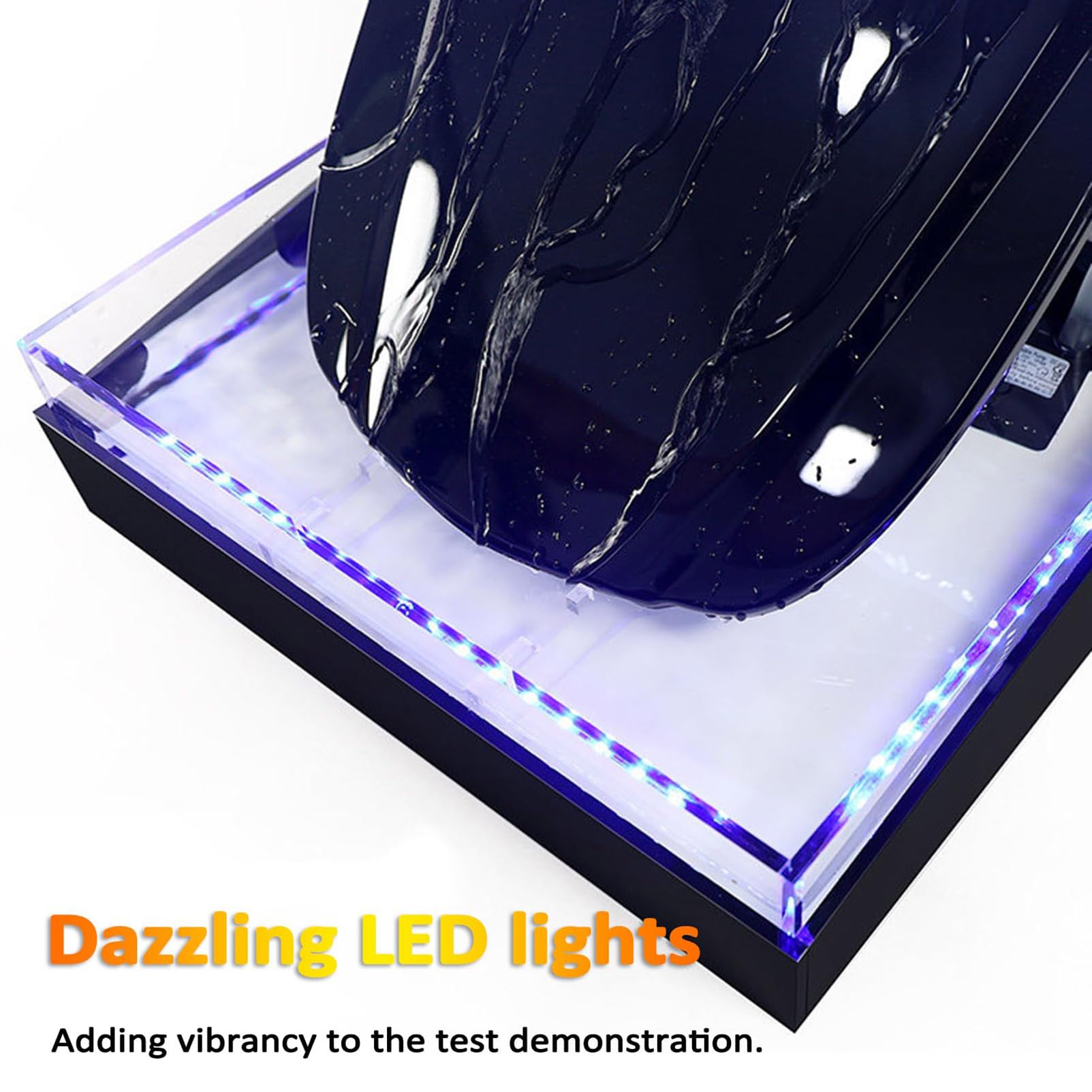 Macchina per Test Idrofobico per Film & Rivestimenti, Tester di Prestazioni Impermeabili con Pompa & Cappuccio, Flusso d'Acqua Regolabile, Luce LED, Uscita in Acciaio Inox, per Pelli Glass Blue Light