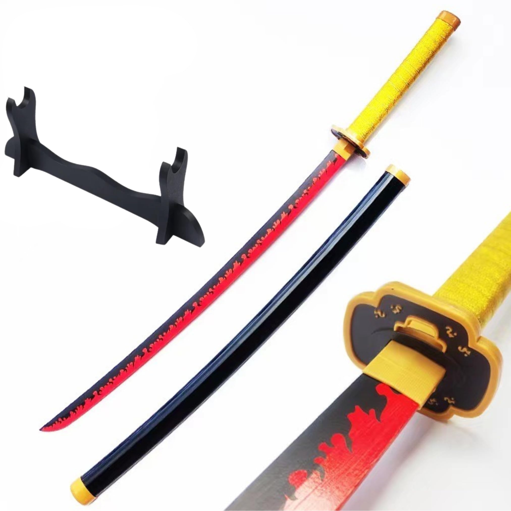 Demon Slayer Yoroiichi Sugikuni Katana/Sword Toy 104cm Life Size - Bamboo Wood Yoroiichi Sugikuni Anime Katana Fire Breathing Blade 2024 (Stand Included-Single Layer) Perfect for Anime Gift (B0DFD1M51T) Amazon Price History, Amazon Price Tracker