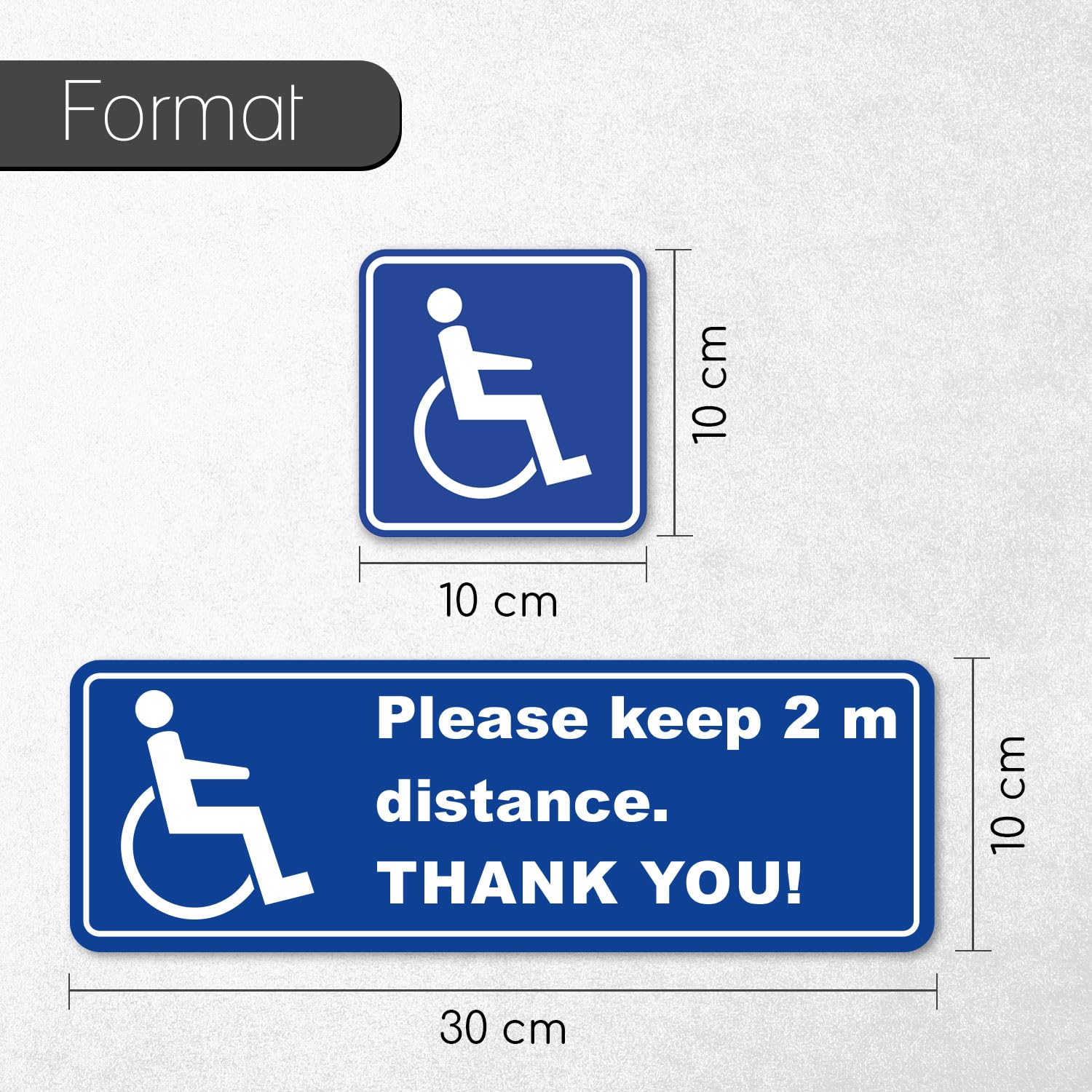 Cartello Parabrezza Per Auto 'Si Prega Di Tenere 2 Metri Di Distanza' - 10x20 Cm, 4 Ventose, Per Sedia A Rotelle, Accessorio Acrilico