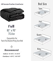 Vista 7 de DAICO Edredón de plumón de ganso tamaño completo, inserto de edredón esponjoso de hotel de lujo para todas las estaciones, funda 100% algodón