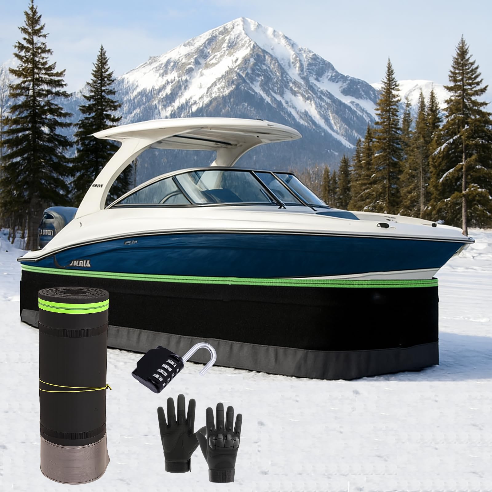 Jupe de protection pour bateau 28m | Housse marine 4 saisons avec cadenas - 7