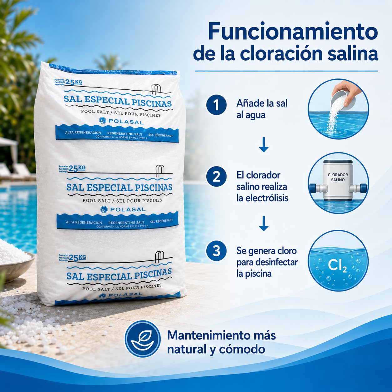 Sal Marina Piscinas CLORACIÓN Salina Saco de 25 kg