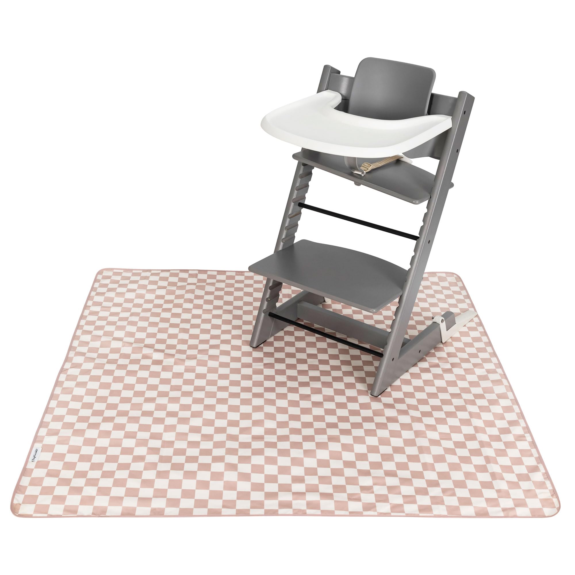 Tiny Twinkle Splat Mat for Under High Chair or Table | 51" x 51" Waterproof & Mess-Proof High Chair Mat for Baby, Machine Washable for Mealtime or Art