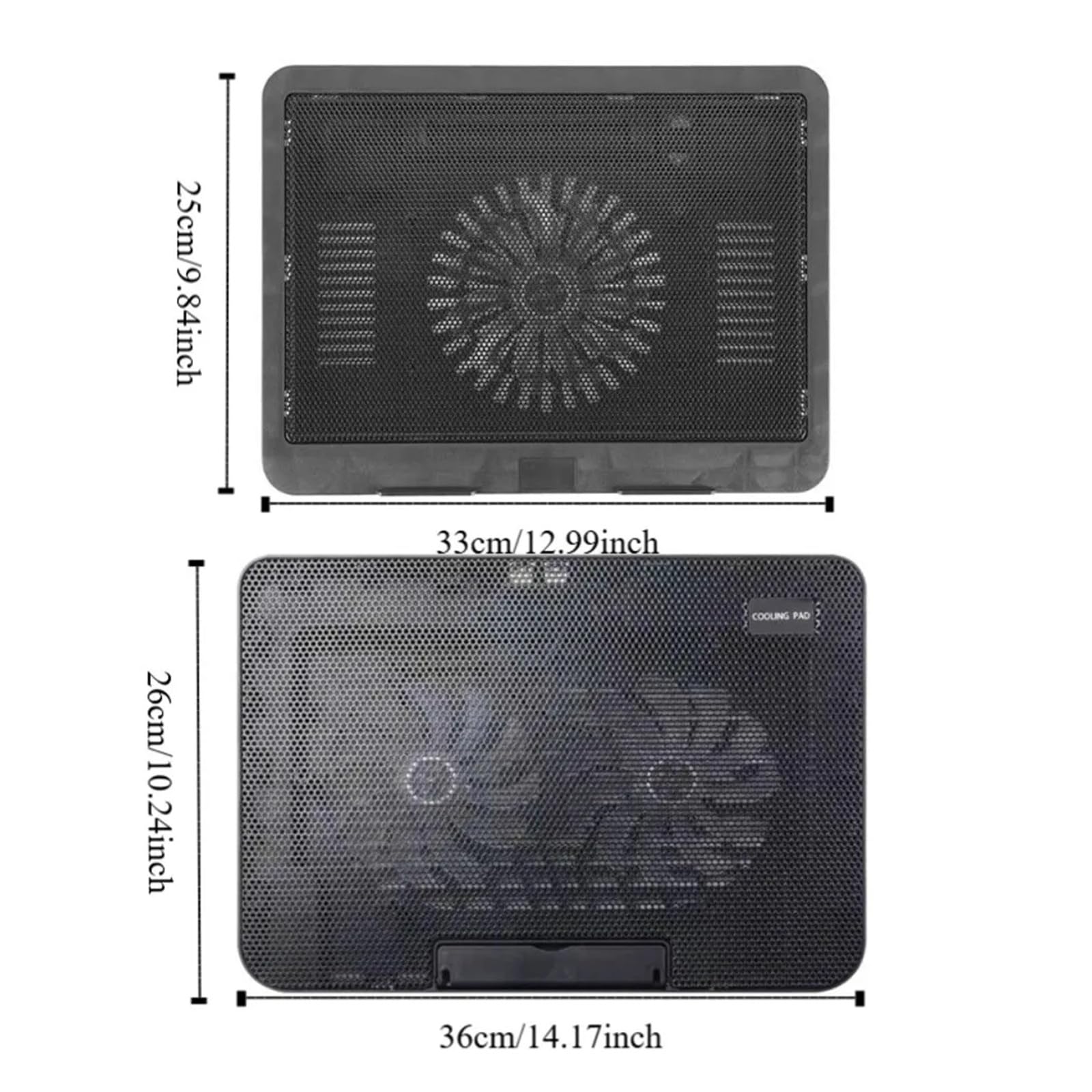 Tappetino di raffreddamento for laptop regolabile portatile Porta USB Luce a LED Ventola di raffreddamento for laptop Ventola di raffreddamento for notebook in rete metallica(Double fan)