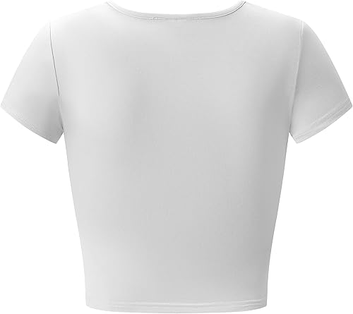 Miniatura 4 de Camisetas cortas de manga corta para mujer, camisetas básicas de cuello redondo